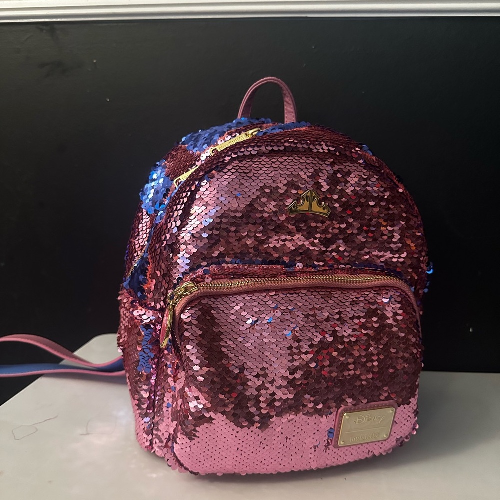 Loungefly Pink and Blue Sequin Backpack